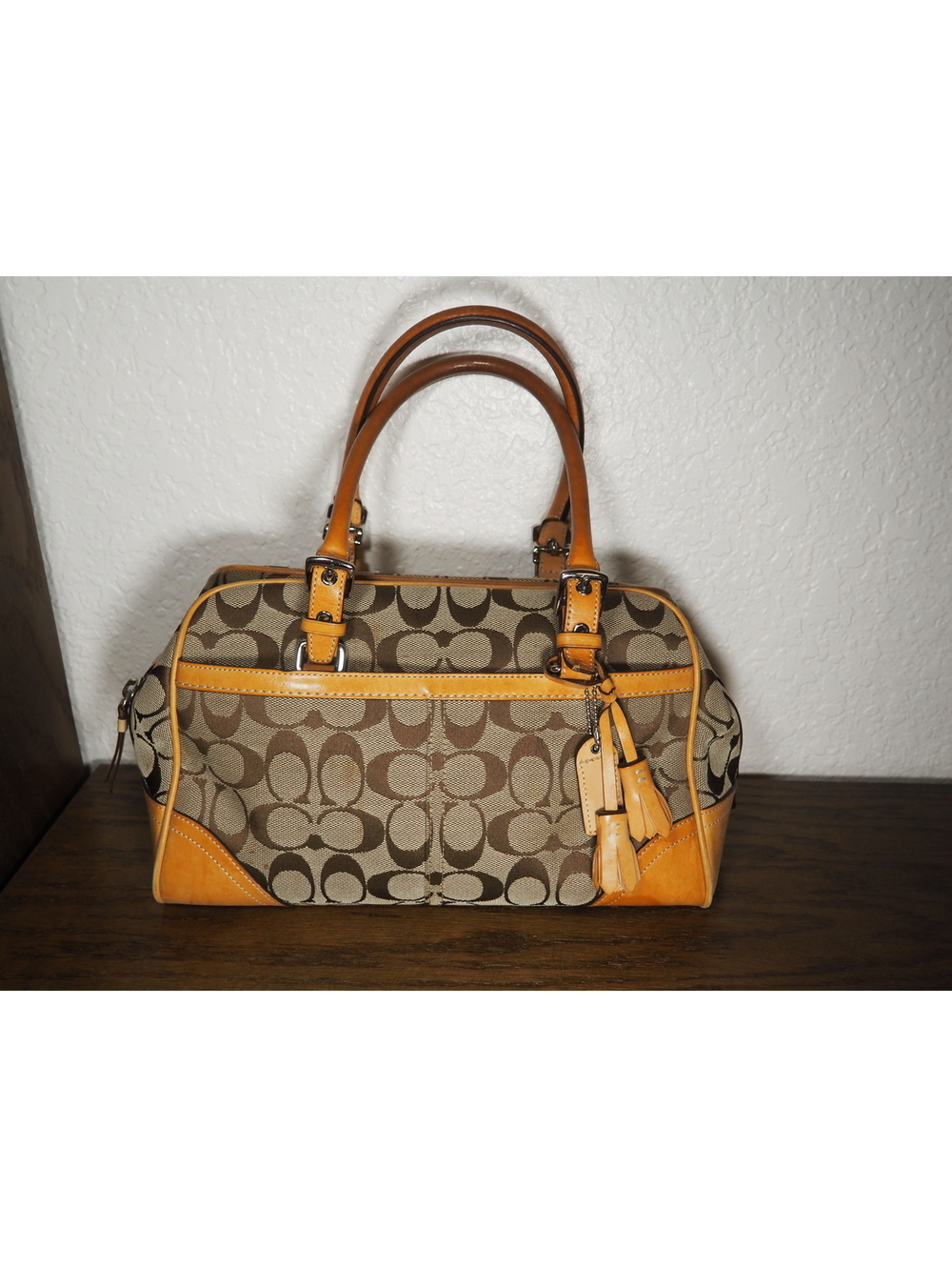 Coach Signature Canvas & Leather Satchel – Classic Monogram, Authentic Bag